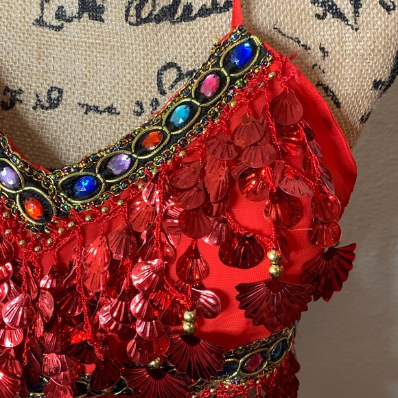 NWOT Beaded Jeweled Boho Belly Dancer Top - Picture 2 of 8